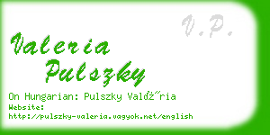 valeria pulszky business card